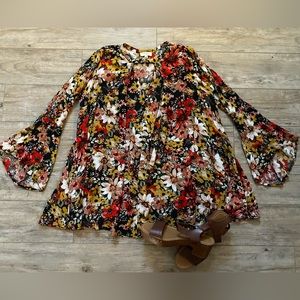 Umgee Bohemian Bell Sleeve Swing Top